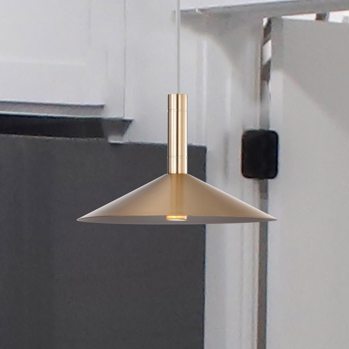 Corrine 10" LED Pendant, Burnished Brass Finish - Bees Lighting