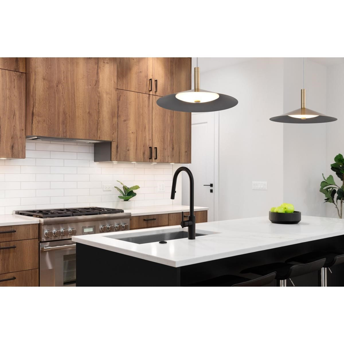 Corrine 14" LED Pendant, Burnished Brass Finish - Bees Lighting