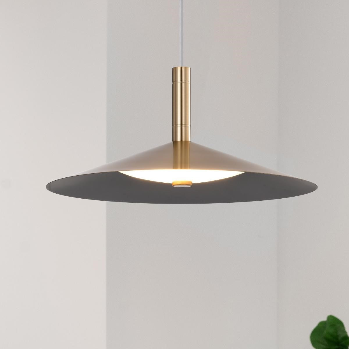 Corrine 14" LED Pendant, Burnished Brass Finish - Bees Lighting
