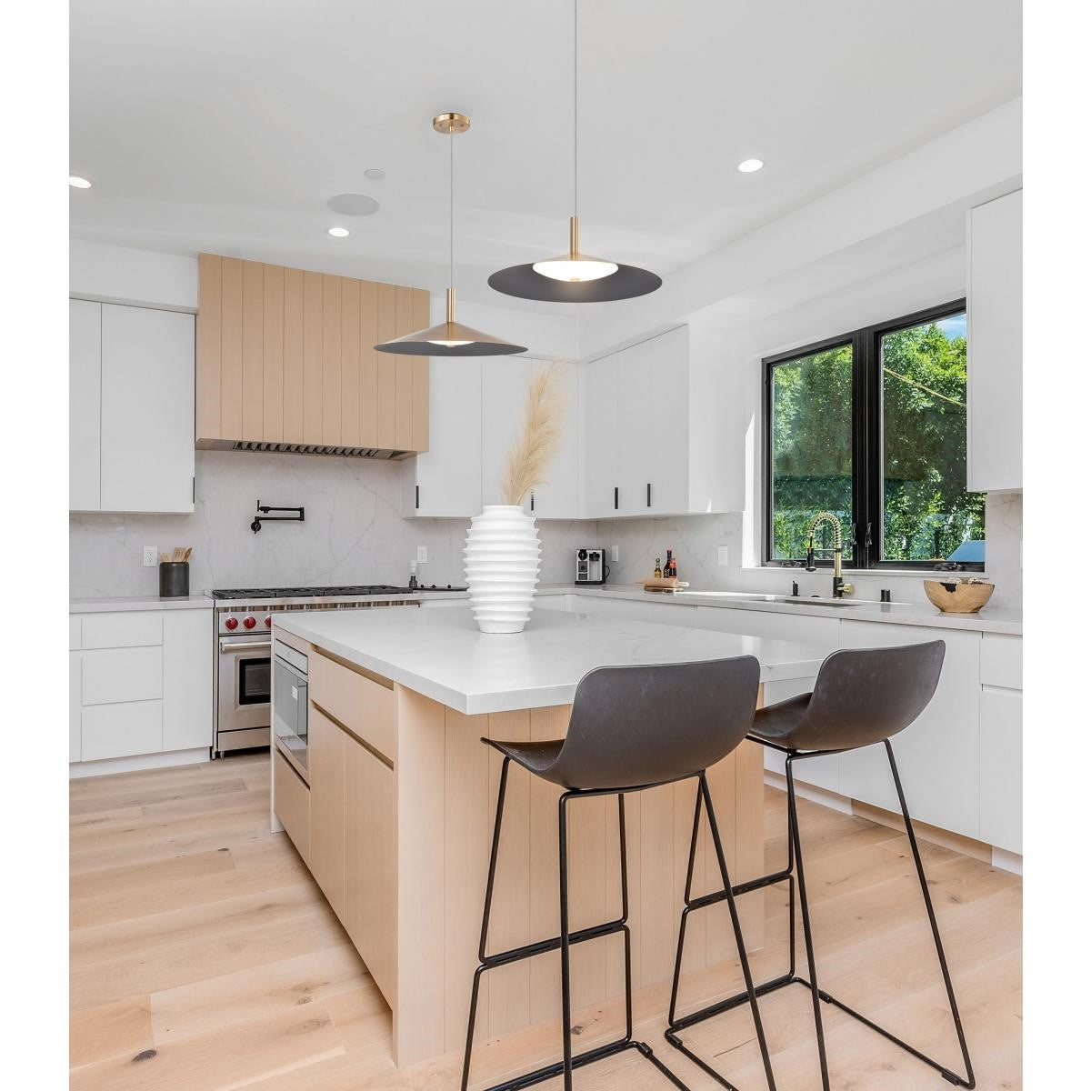Corrine 18" LED Pendant, Burnished Brass Finish - Bees Lighting