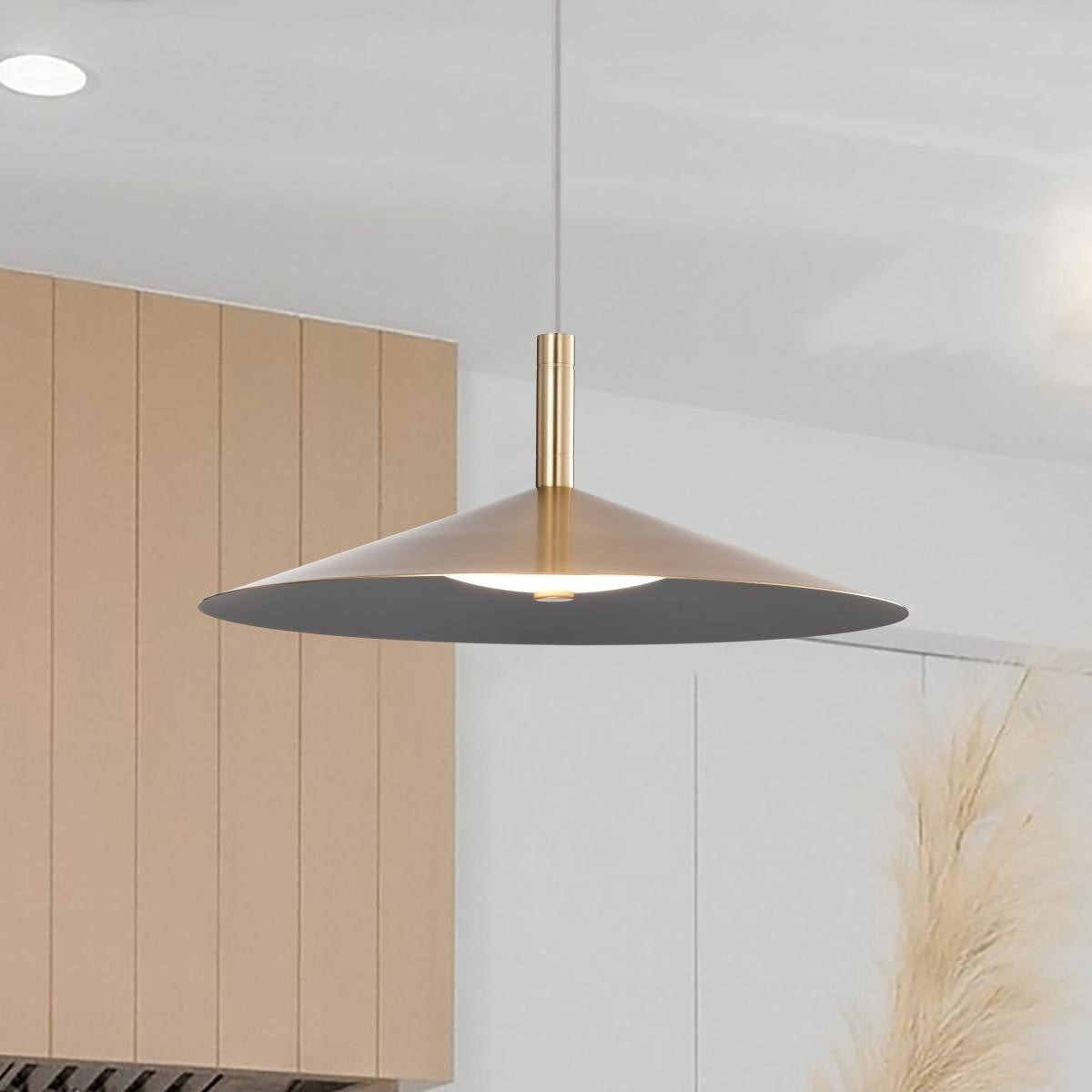 Corrine 18" LED Pendant, Burnished Brass Finish - Bees Lighting