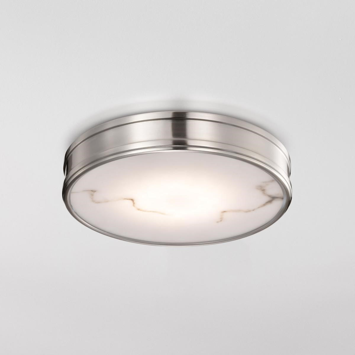 Kendall 14" LED Flush Mount Light, Alabaster Glass - Bees Lighting