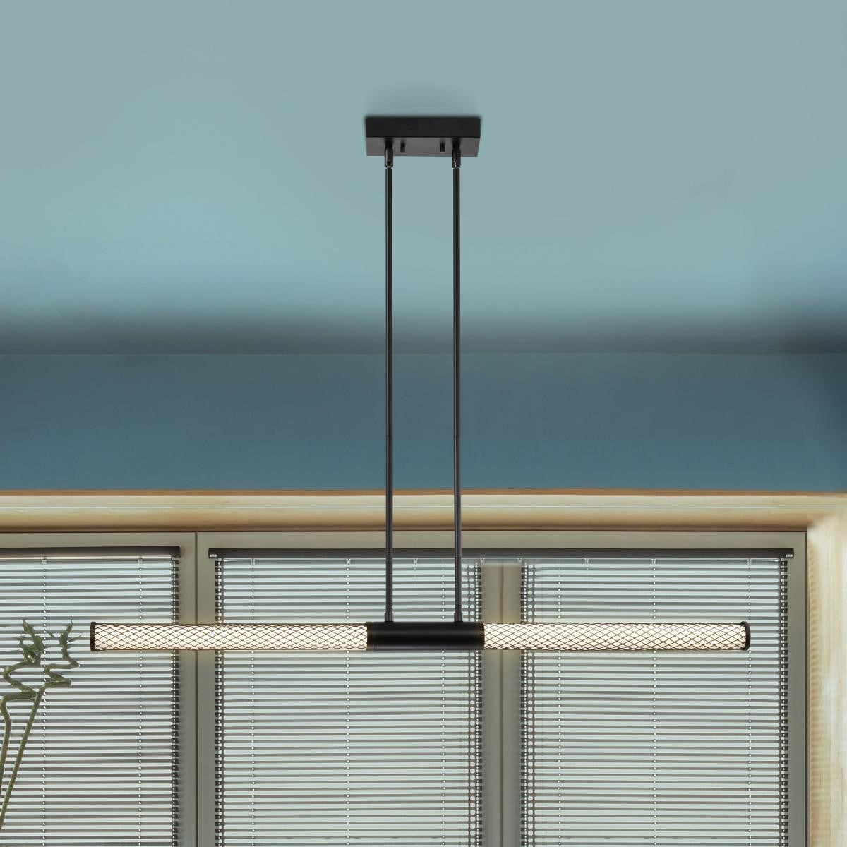 Kingsport 44" LED Pendant Light, Matte Black Finish - Bees Lighting