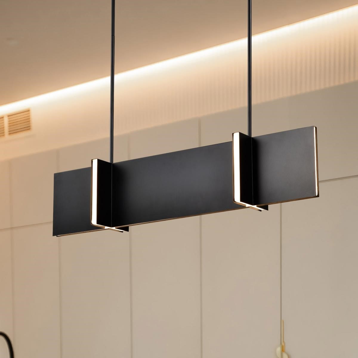 Blaine 37" LED Kitchen Island Pendant, Matte Black Finish - Bees Lighting