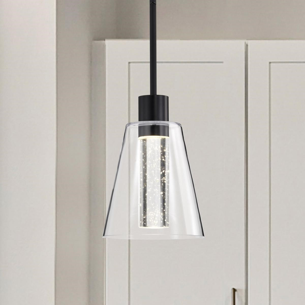 Aura 10" LED Pendant Light, Matte Black Finish - Bees Lighting