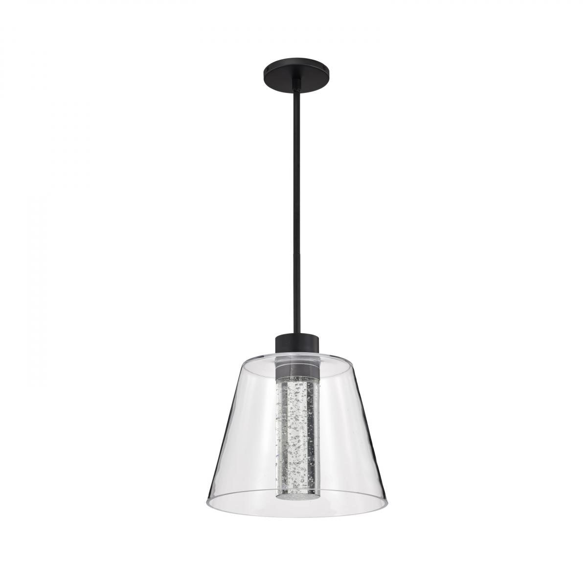 Aura 12" LED Pendant, Matte Black Finish - Bees Lighting