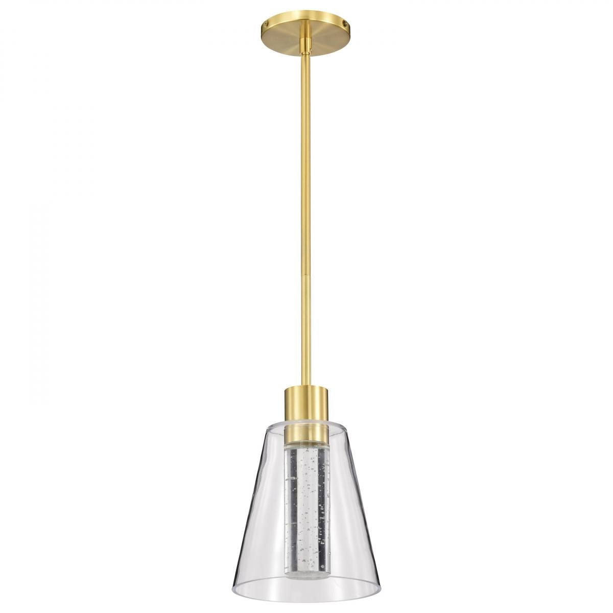 Aura 10" LED Pendant, Brushed Brass Finish - Bees Lighting