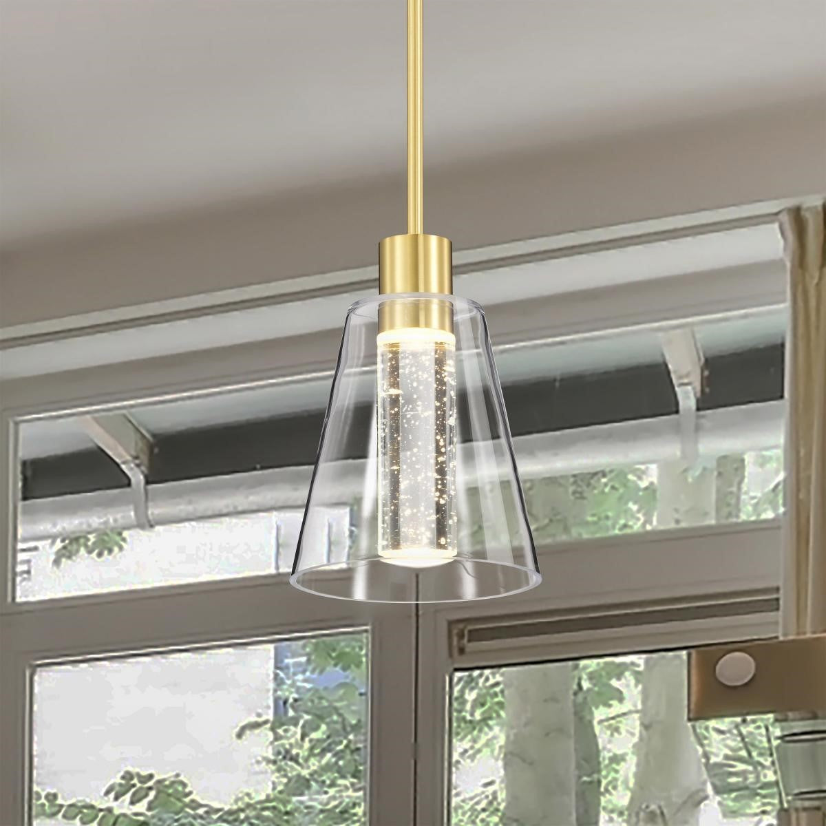 Aura 10" LED Pendant, Brushed Brass Finish - Bees Lighting