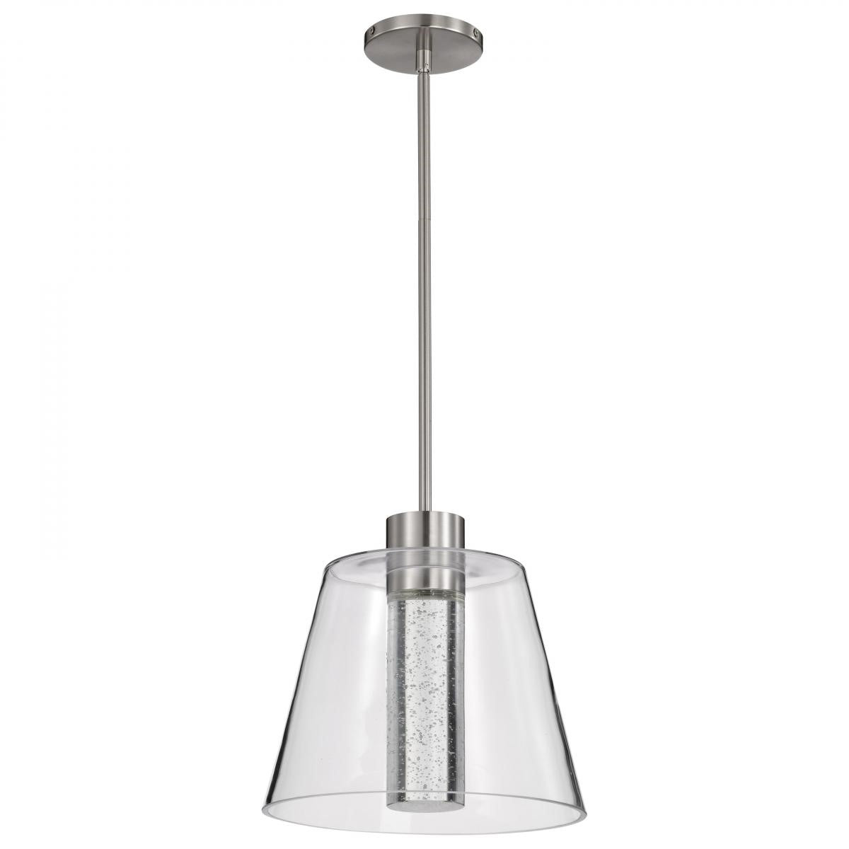 Aura 12" LED Pendant, Brushed Nickel Finish - Bees Lighting