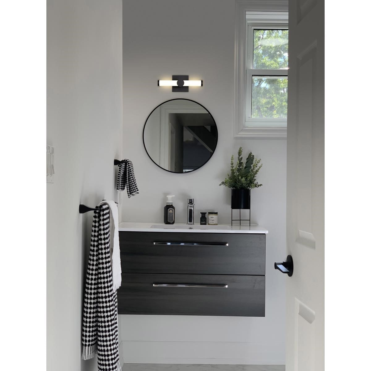Bowman 12" LED Bathroom Vanity Light, Matte Black Finish - Bees Lighting