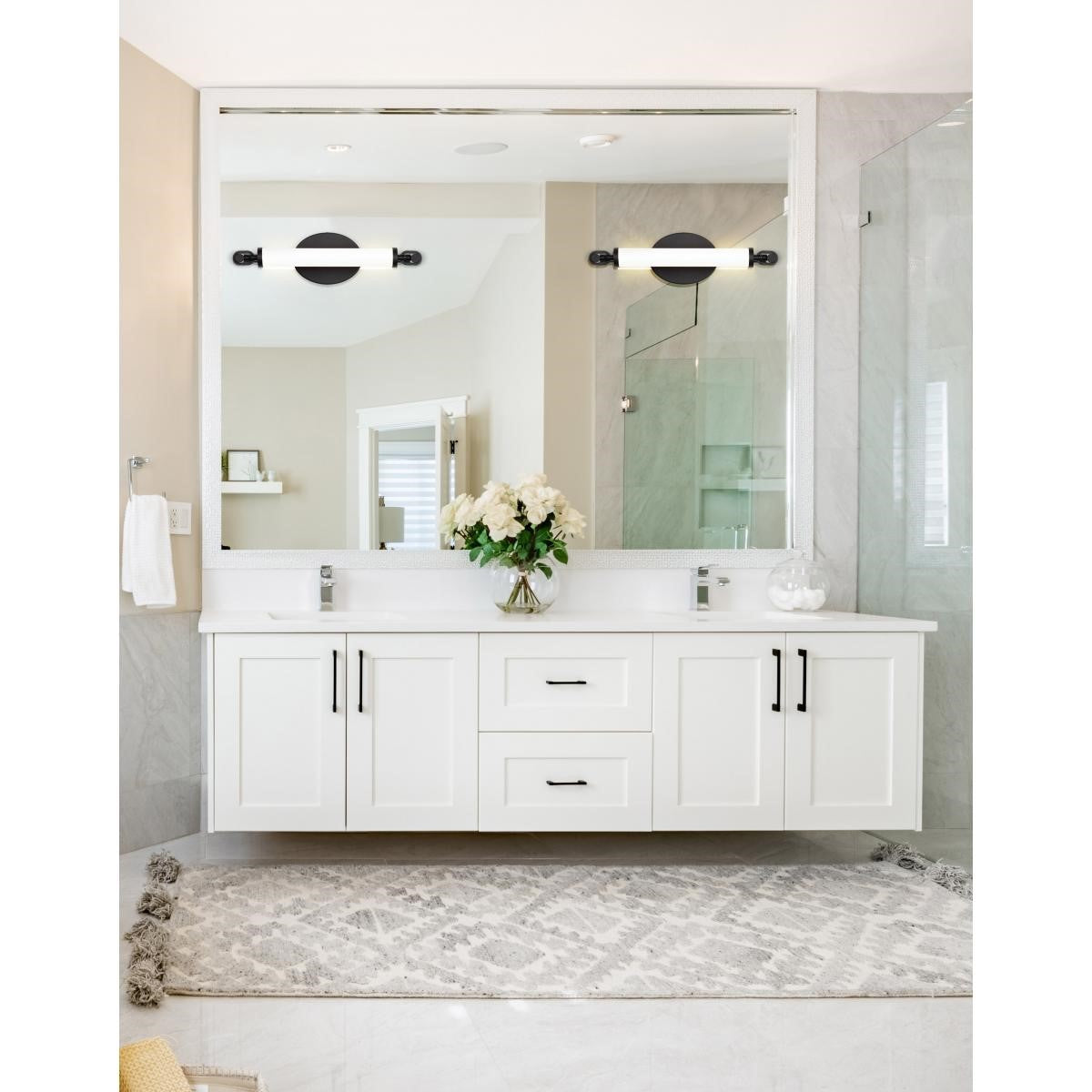 Edgeworth 16" LED Bathroom Vanity Light, Matte Black Finish - Bees Lighting