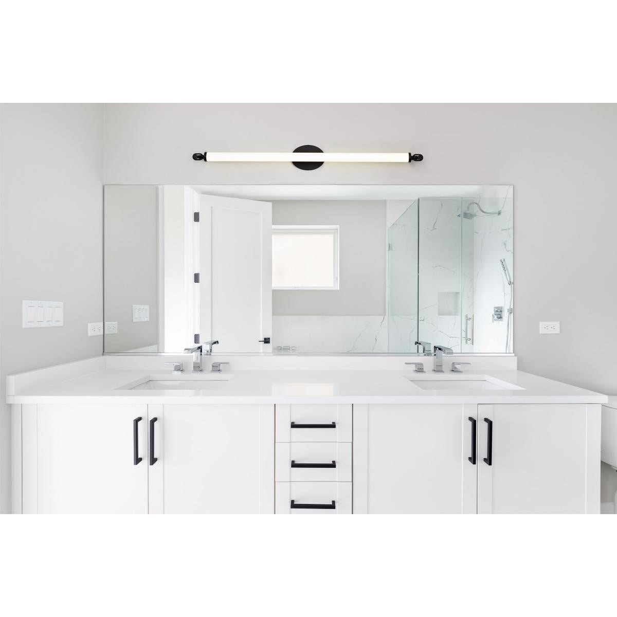 Edgeworth 40" LED Bathroom Vanity Light, Matte Black Finish - Bees Lighting