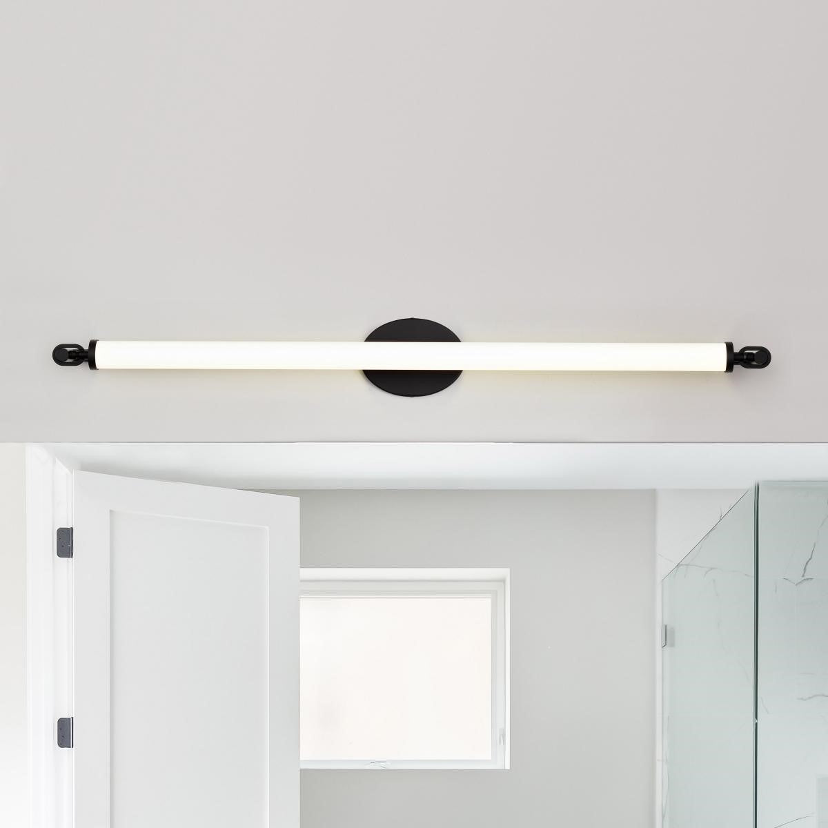 Edgeworth 40" LED Bathroom Vanity Light, Matte Black Finish - Bees Lighting