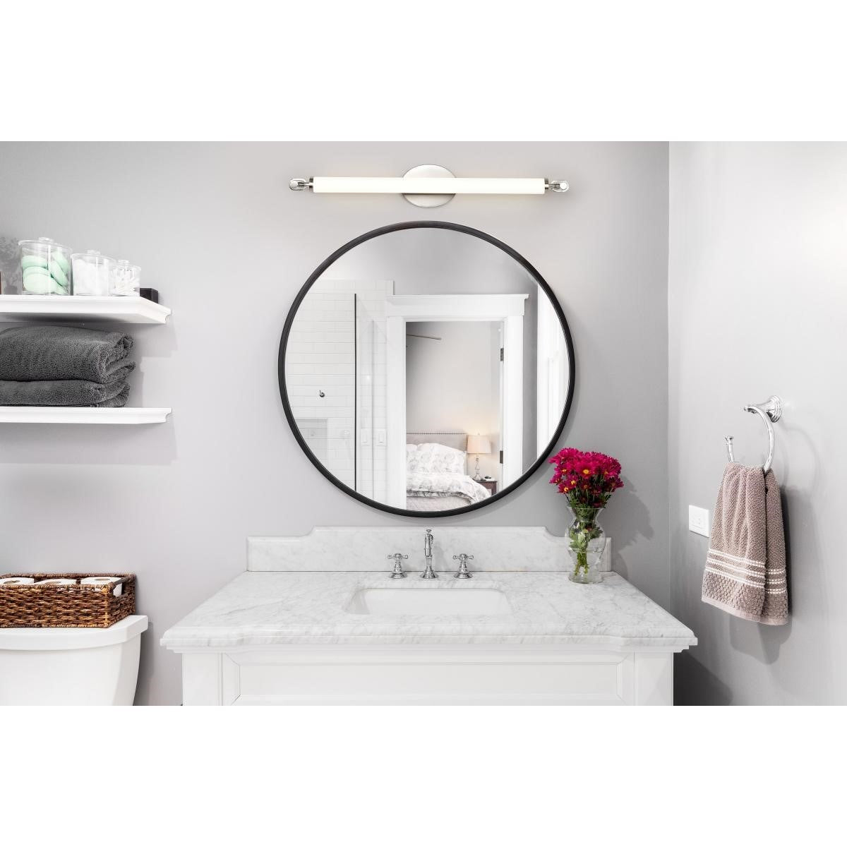 Edgeworth 28" LED Bathroom Vanity Light, Brushed Nickel Finish - Bees Lighting