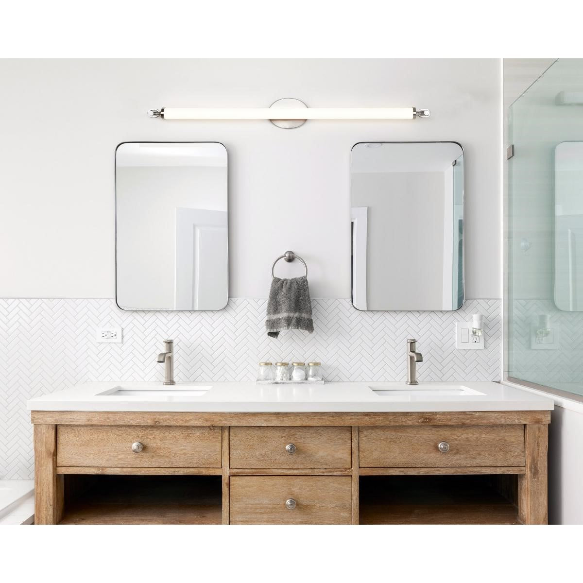 Edgeworth 40" LED Bathroom Vanity Light, Brushed Nickel Finish - Bees Lighting
