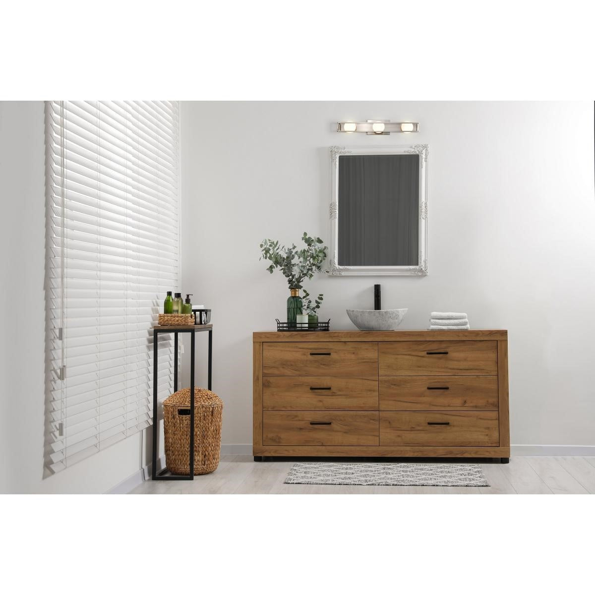Jenkins LED Bathroom Vanity Light, Frosted Glass - Bees Lighting