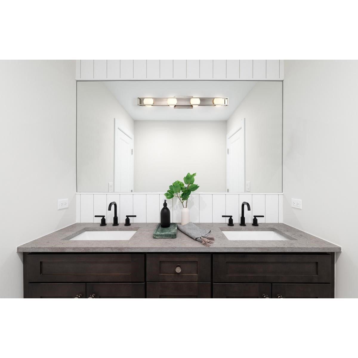 Jenkins 33" 4 Lights LED Bathroom Vanity Light, Brushed Nickel Finish - Bees Lighting