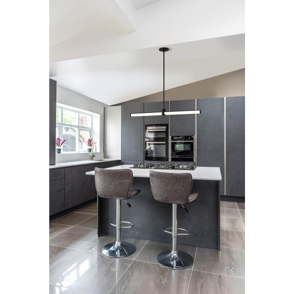 Bowman 36" LED Pendant, Matte Black Finish - Bees Lighting
