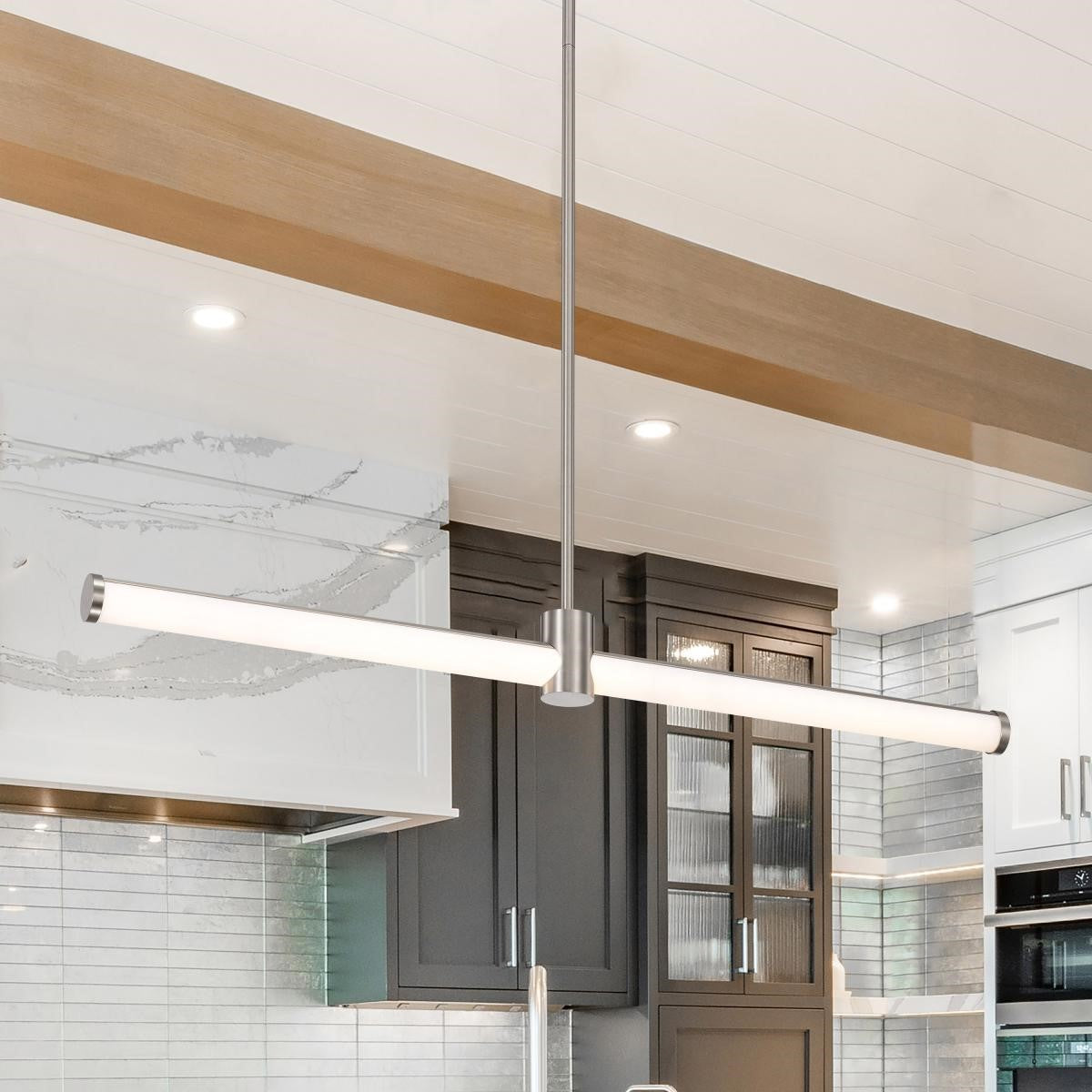 Bowman 36" LED Pendant, Brushed Nickel Finish - Bees Lighting