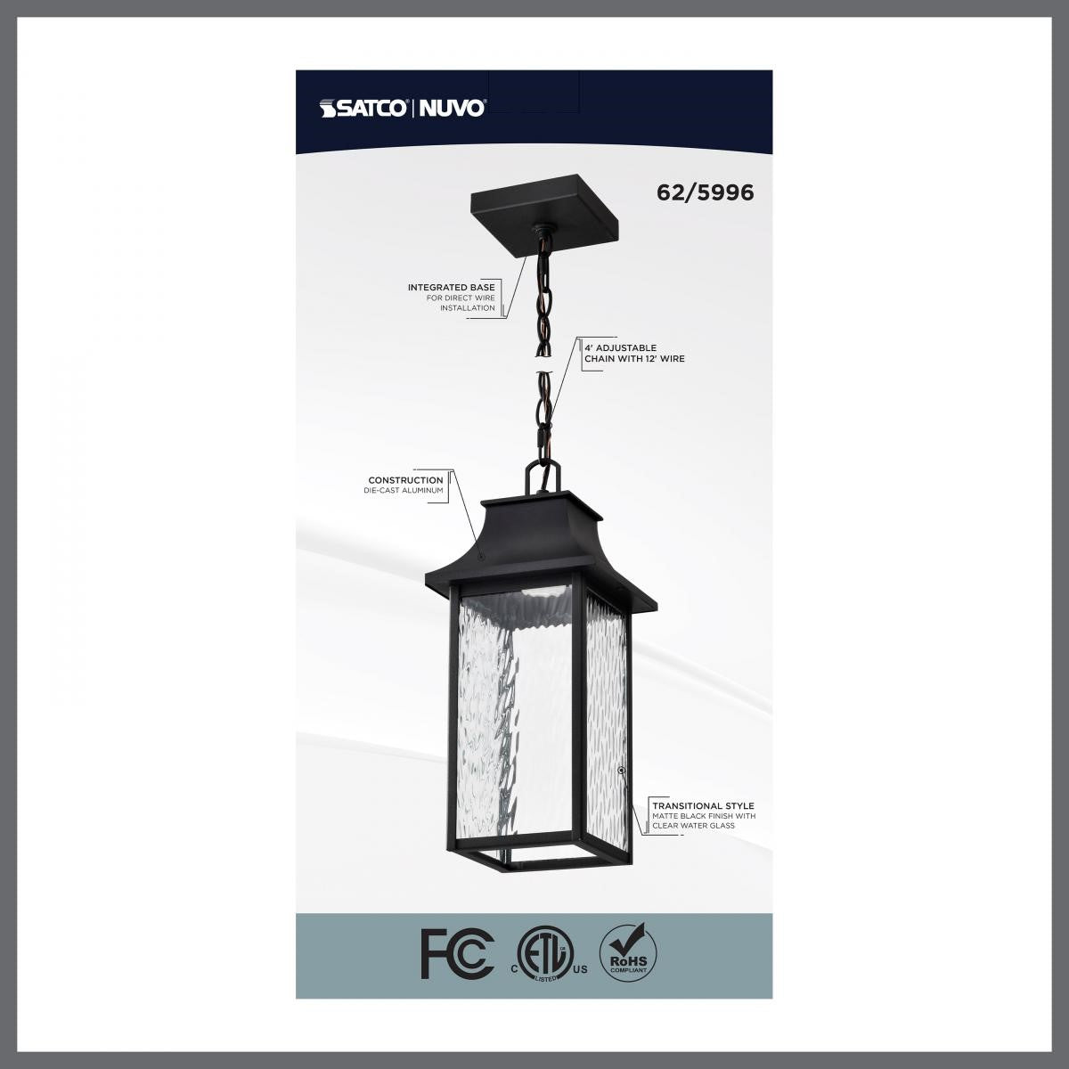 Austen Starfish 17" Smart LED Outdoor Hanging Light, RGBTW, Matte Black Finish - Bees Lighting