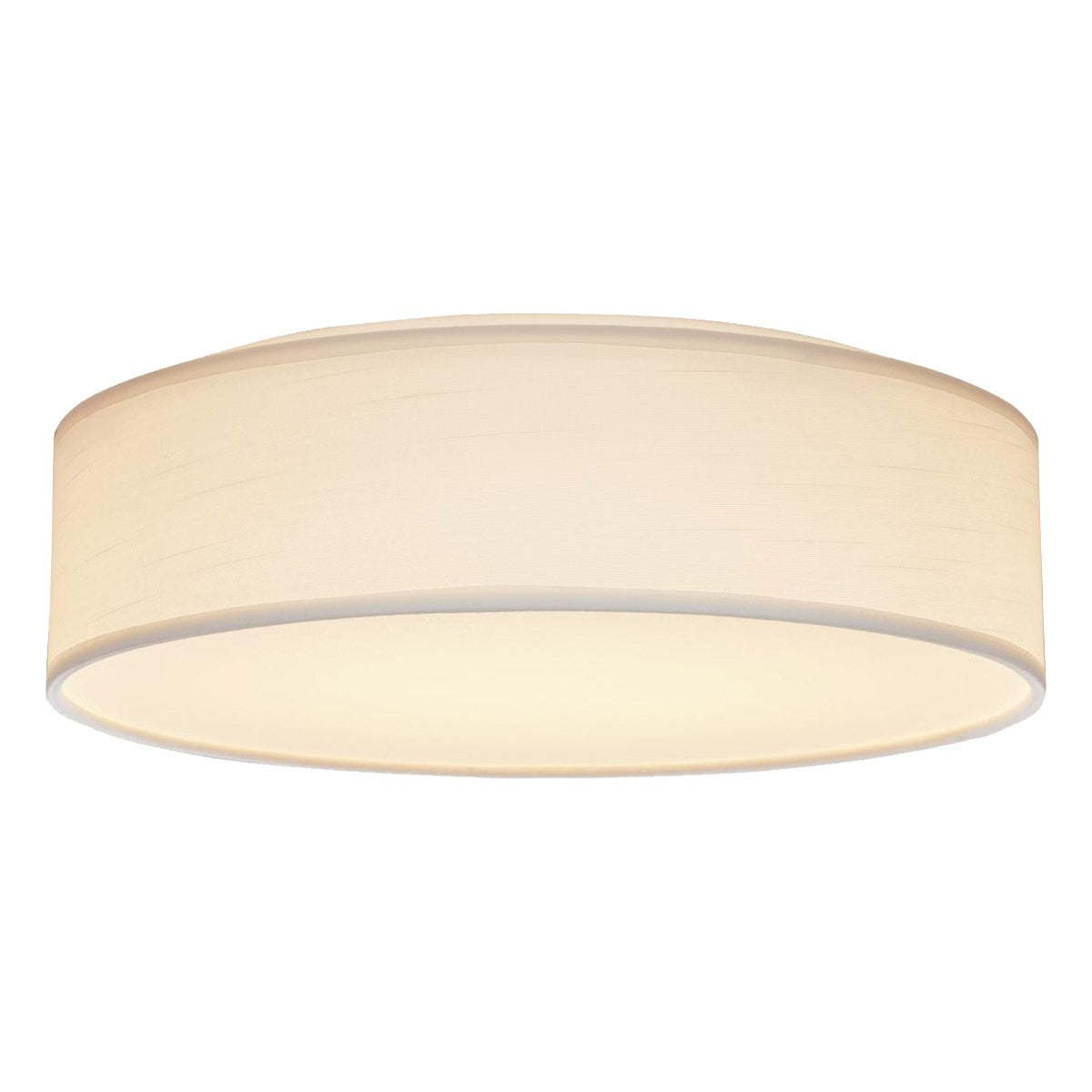 15" LED Flush Mount Ceiling Light with White Fabric Shade, 3CCT - Bees Lighting