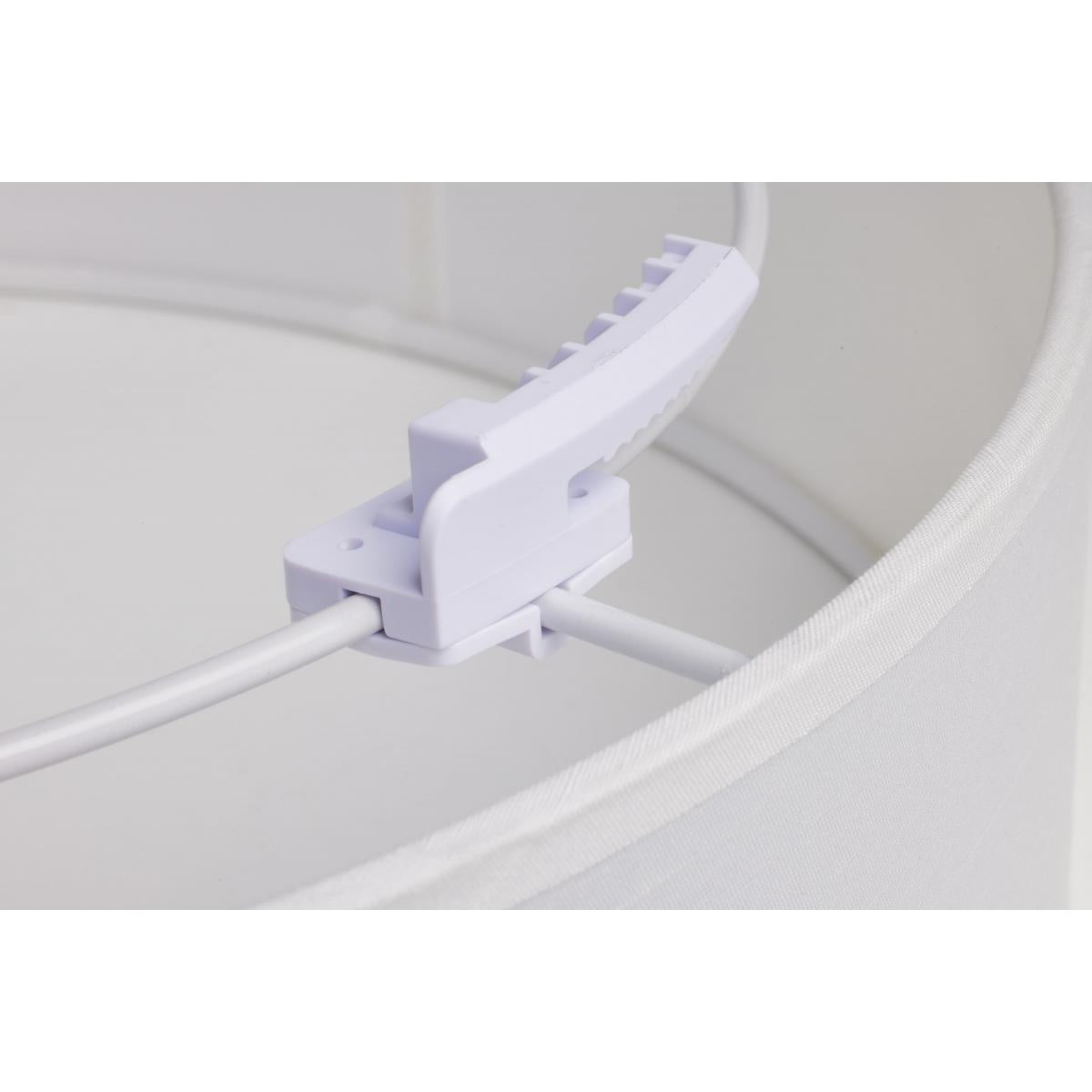 15" LED Flush Mount Ceiling Light with White Fabric Shade, 3CCT - Bees Lighting