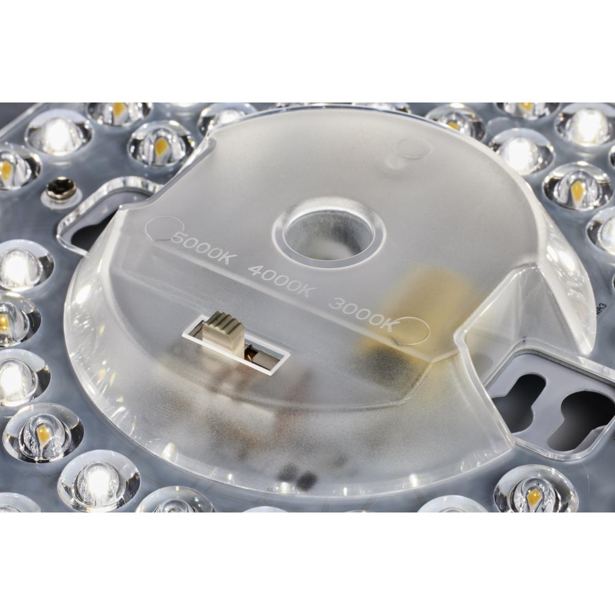 15" LED Flush Mount Ceiling Light with White Fabric Shade, 3CCT - Bees Lighting