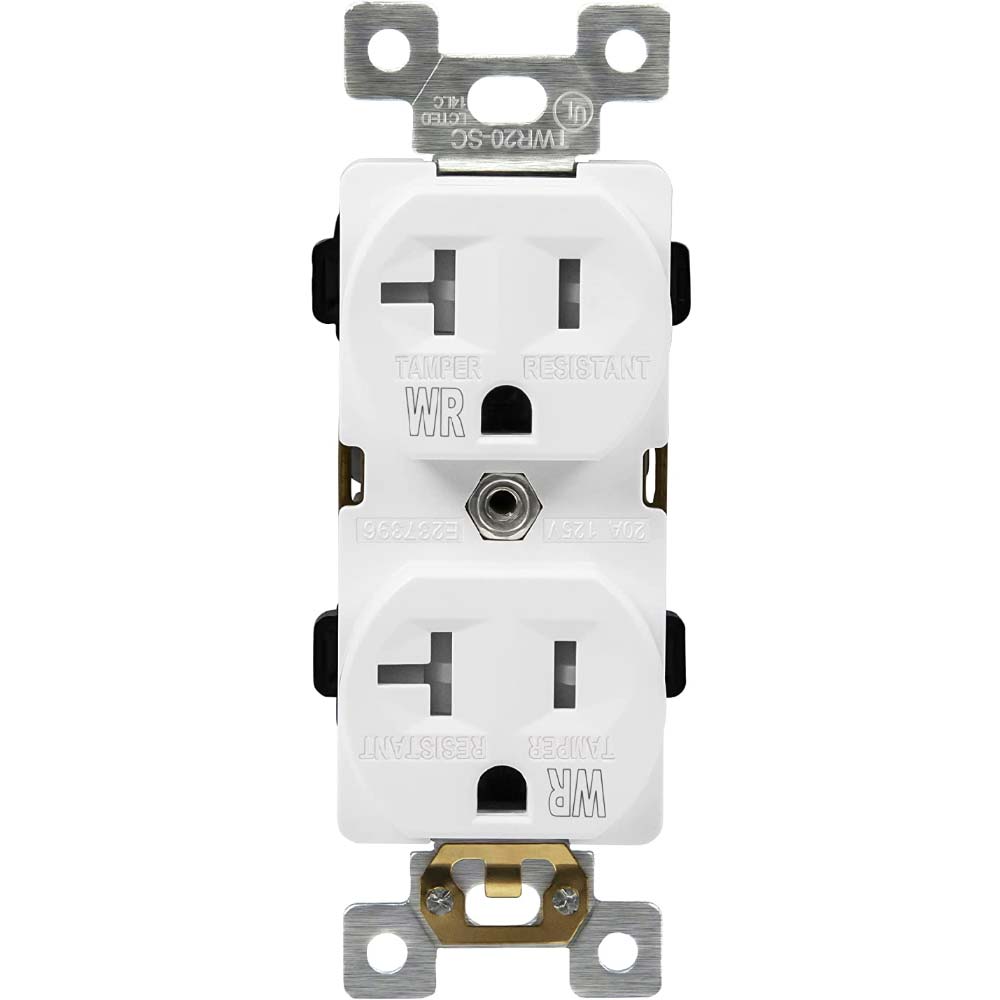 20 Amp Tamper and Weather-Resistant Duplex Receptacle  5-20R White