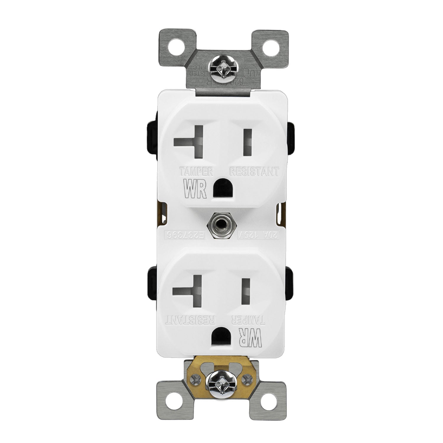 Commercial Grade 20 Amp Tamper and Weather-Resistant Duplex Outlet, White - Bees Lighting