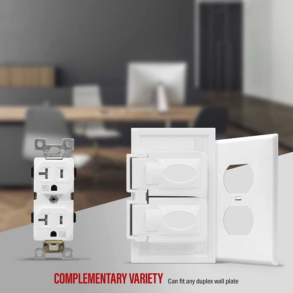 Commercial Grade 20 Amp Tamper and Weather-Resistant Duplex Outlet, White - Bees Lighting
