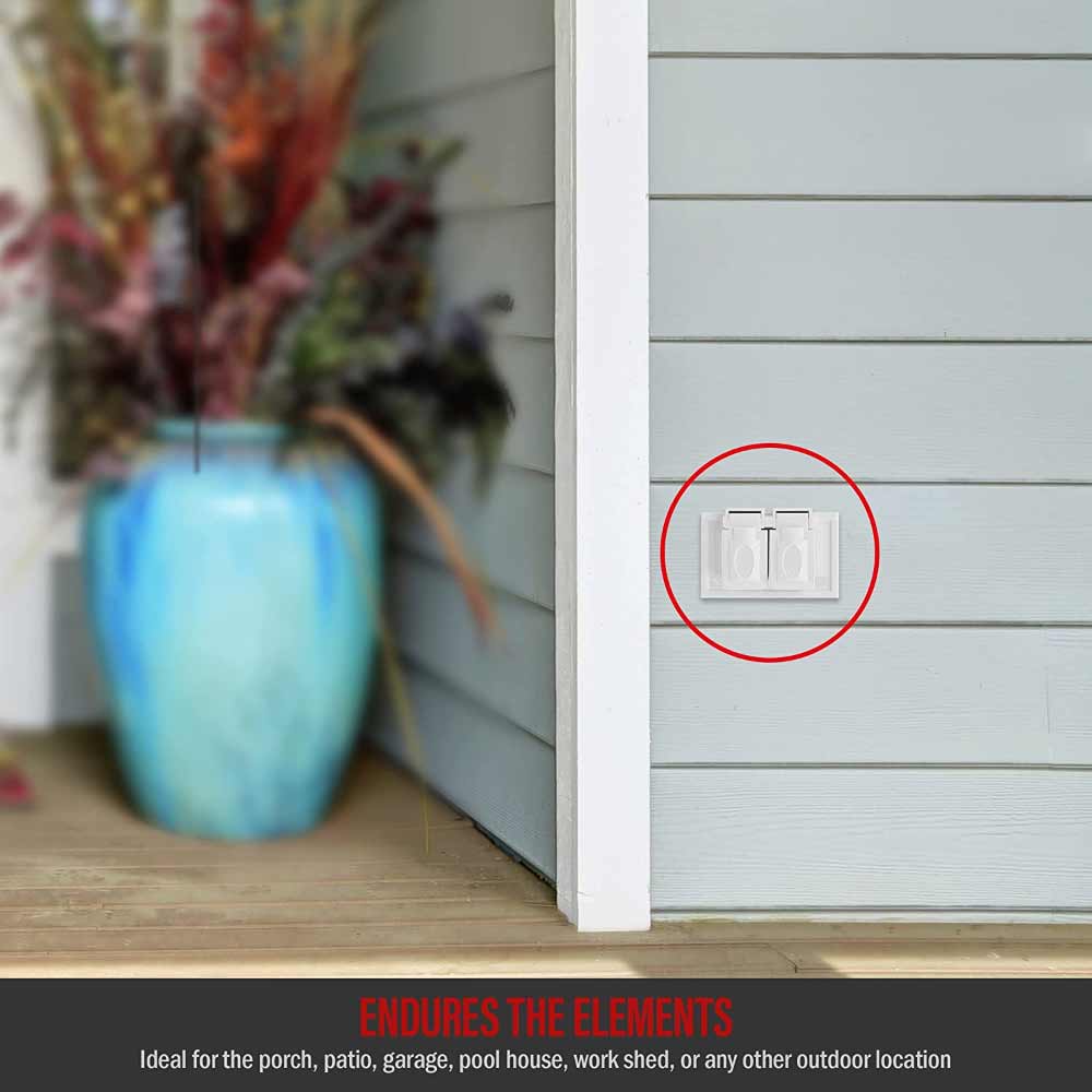 Commercial Grade 20 Amp Tamper and Weather-Resistant Duplex Outlet, White - Bees Lighting
