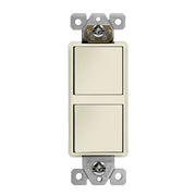 Single Pole Double Rocker Light Switch, Light Almond - Bees Lighting