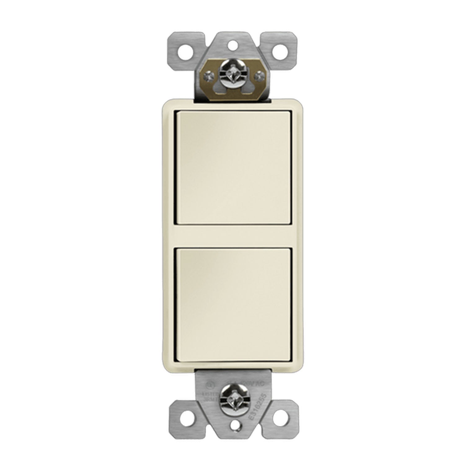 Single Pole Double Rocker Light Switch, Light Almond - Bees Lighting