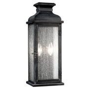 Pediment 18" Medium Lantern, Dark Weathered Zinc Finish - Bees Lighting