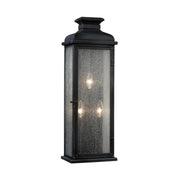Pediment 24" Large Lantern, Dark Weathered Zinc Finish - Bees Lighting