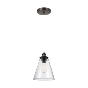 Baskin 9" Cone Pendant, Dark Weathered Zinc Finish - Bees Lighting
