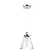 Baskin 9" Cone Pendant, Polished Nickel Finish - Bees Lighting
