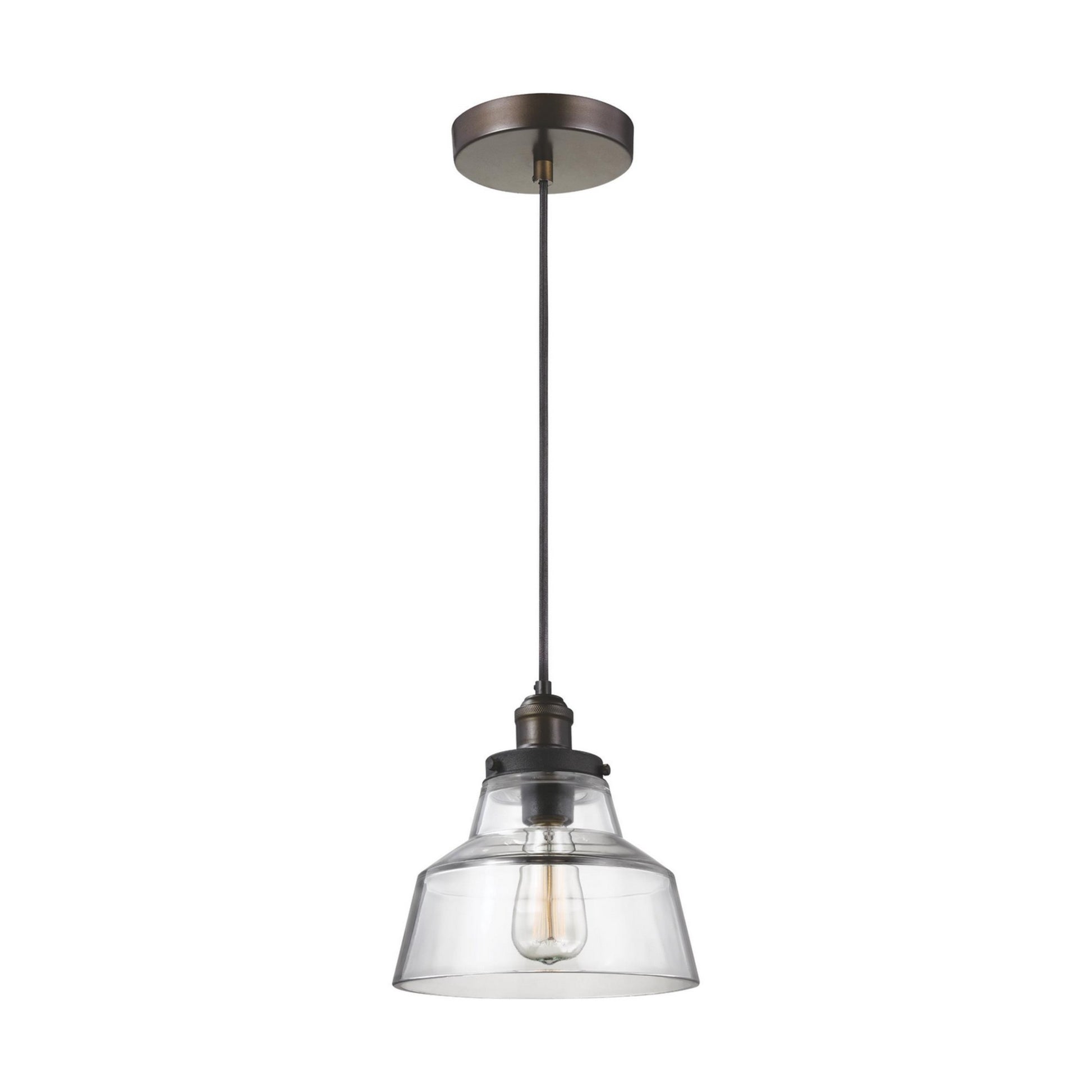Baskin 10" Chimney Pendant, Dark Weathered Zinc Finish - Bees Lighting