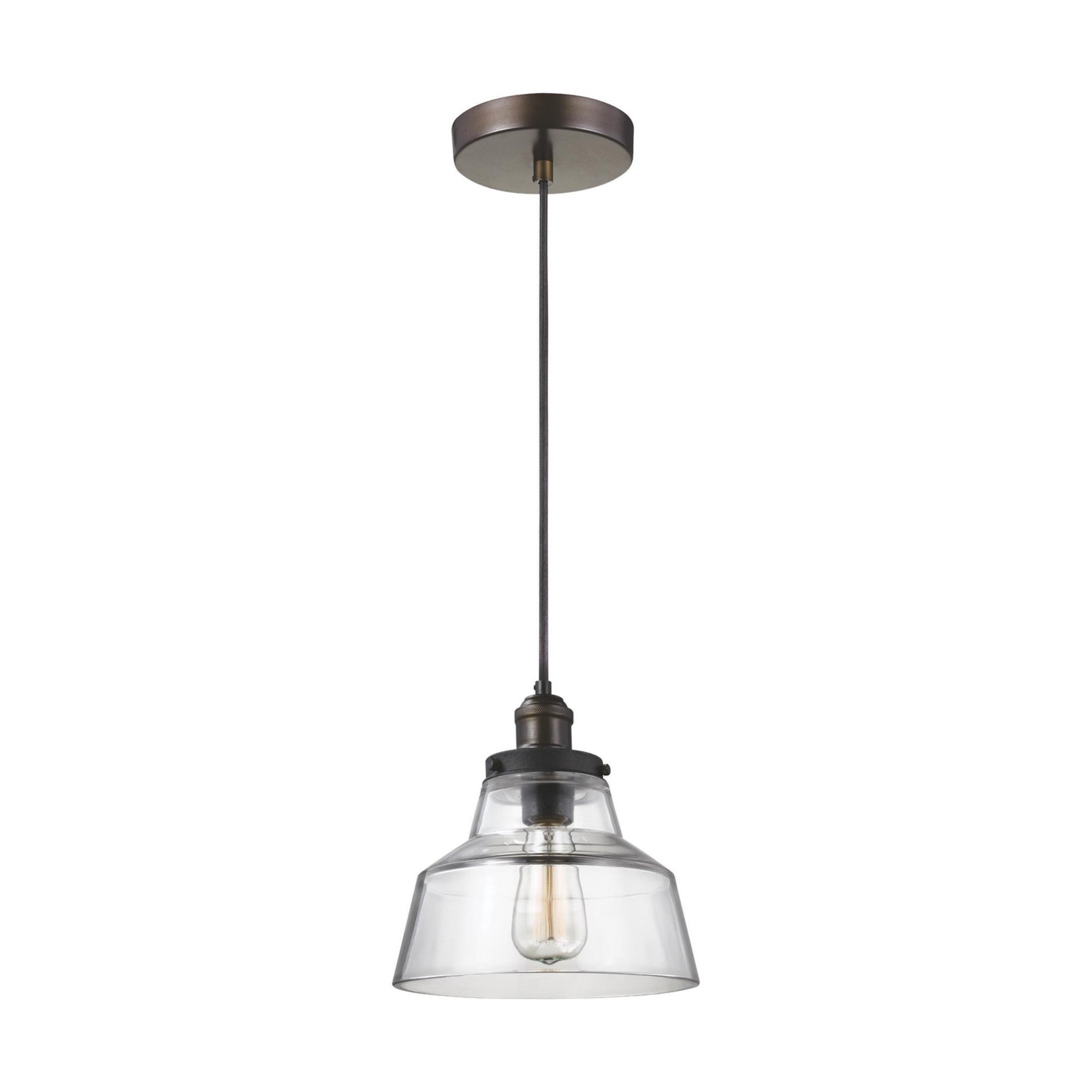 Baskin 10" Chimney Pendant, Dark Weathered Zinc Finish - Bees Lighting