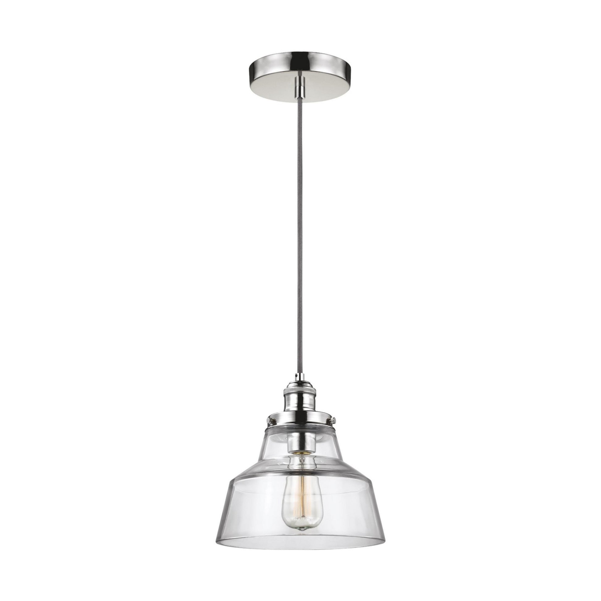Baskin 10" Chimney Pendant, Polished Nickel Finish - Bees Lighting