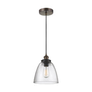 Baskin 9" Dome Pendant, Dark Weathered Zinc Finish - Bees Lighting