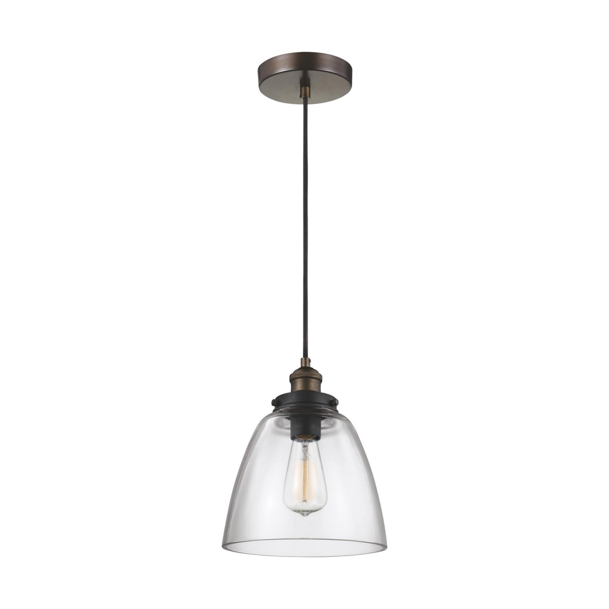 Baskin 9" Dome Pendant, Dark Weathered Zinc Finish - Bees Lighting