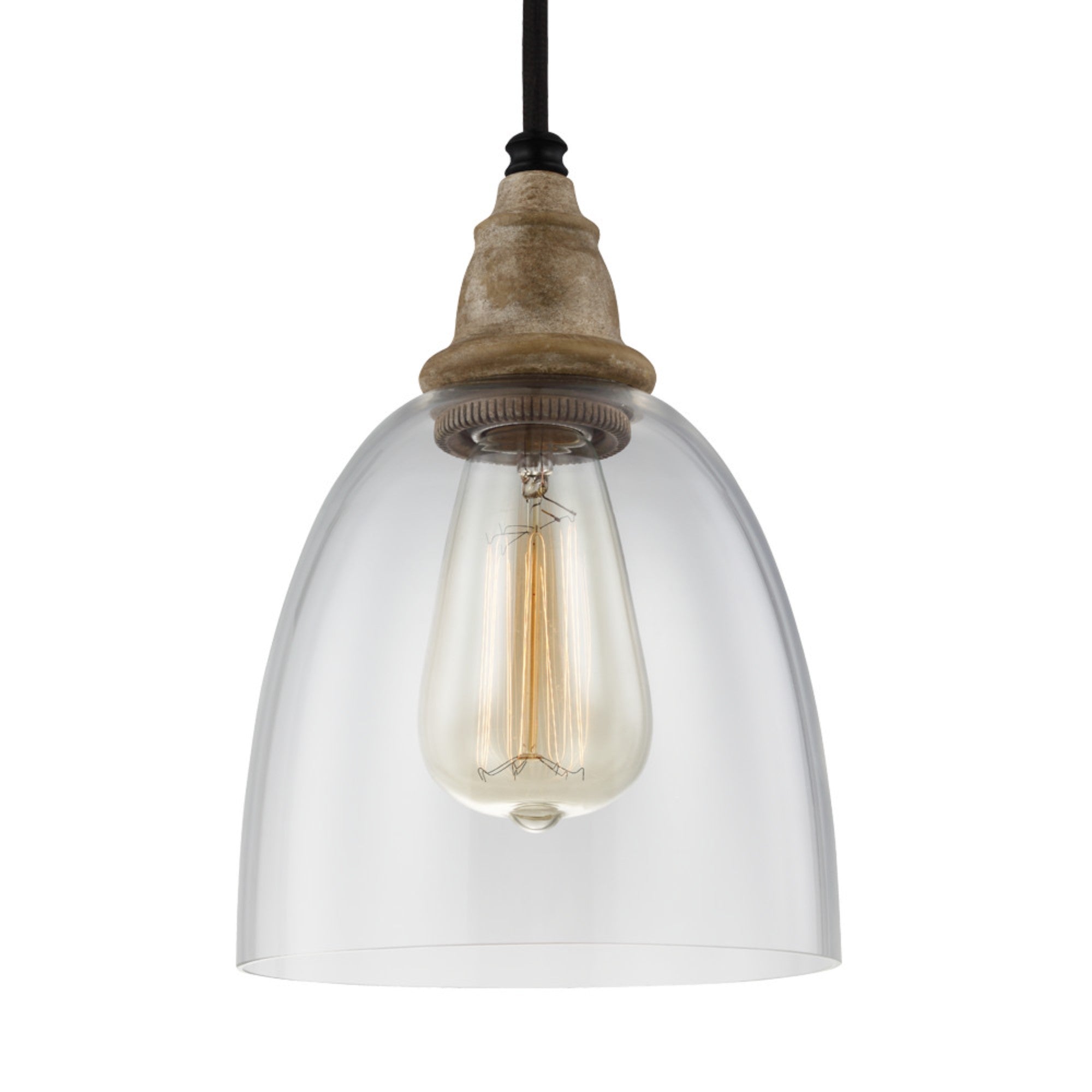 Matrimonio 6" Mini Pendant, Driftwood & Dark Weathered Zinc Finish - Bees Lighting