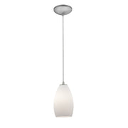 Champagne 9" Pendant, Brushed Steel Finish, Opal Diffuser, Cord - Bees Lighting