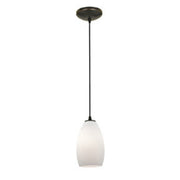 Champagne 9" Pendant, Oil Rubbed Bronze Finish, Opal Diffuser, Cord - Bees Lighting