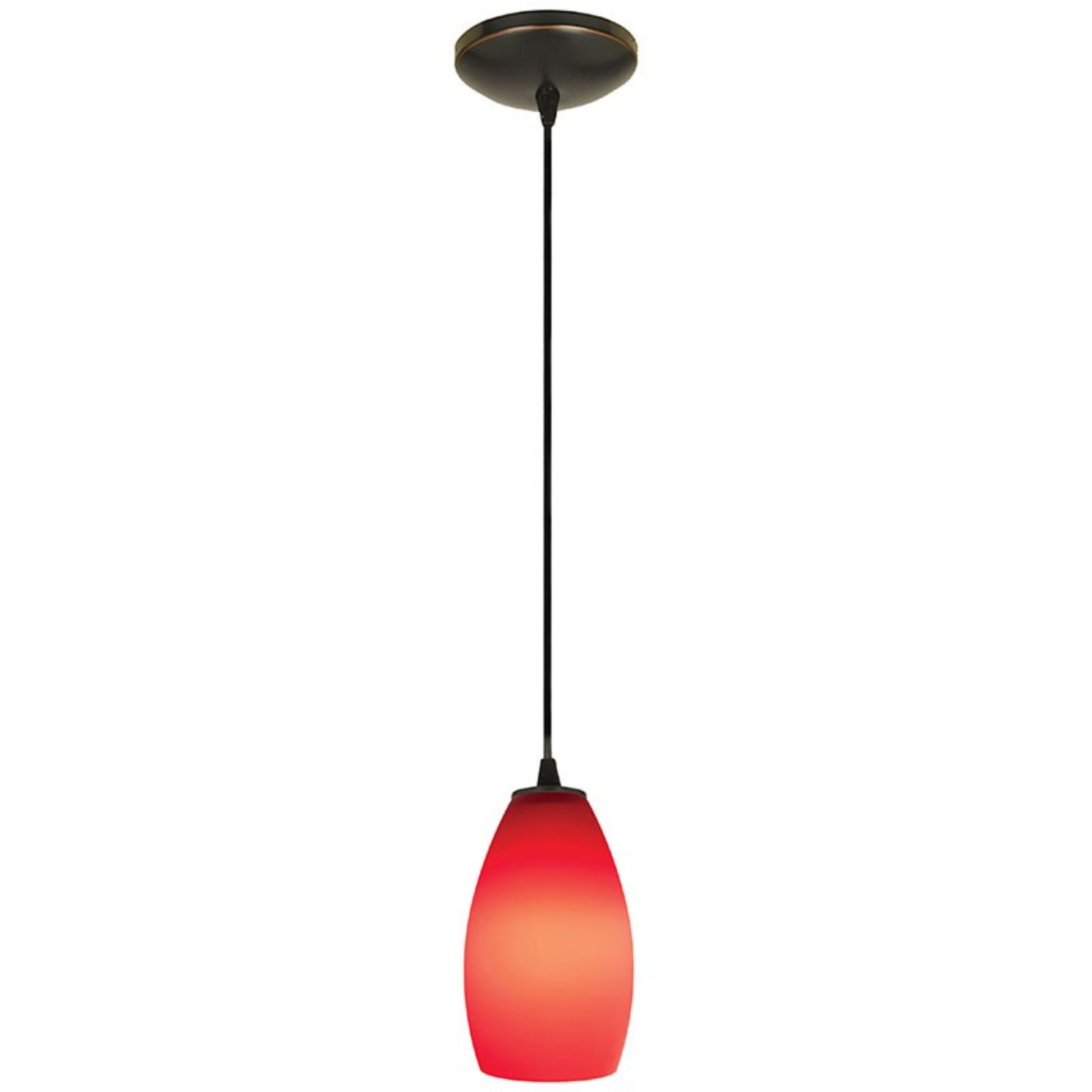 Champagne 9" Pendant, Oil Rubbed Bronze Finish, Red Diffuser, Cord - Bees Lighting
