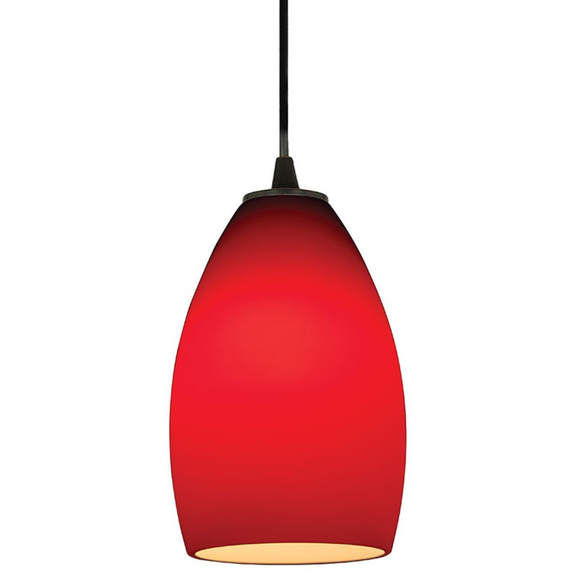 Champagne 9" Pendant, Oil Rubbed Bronze Finish, Red Diffuser, Cord - Bees Lighting