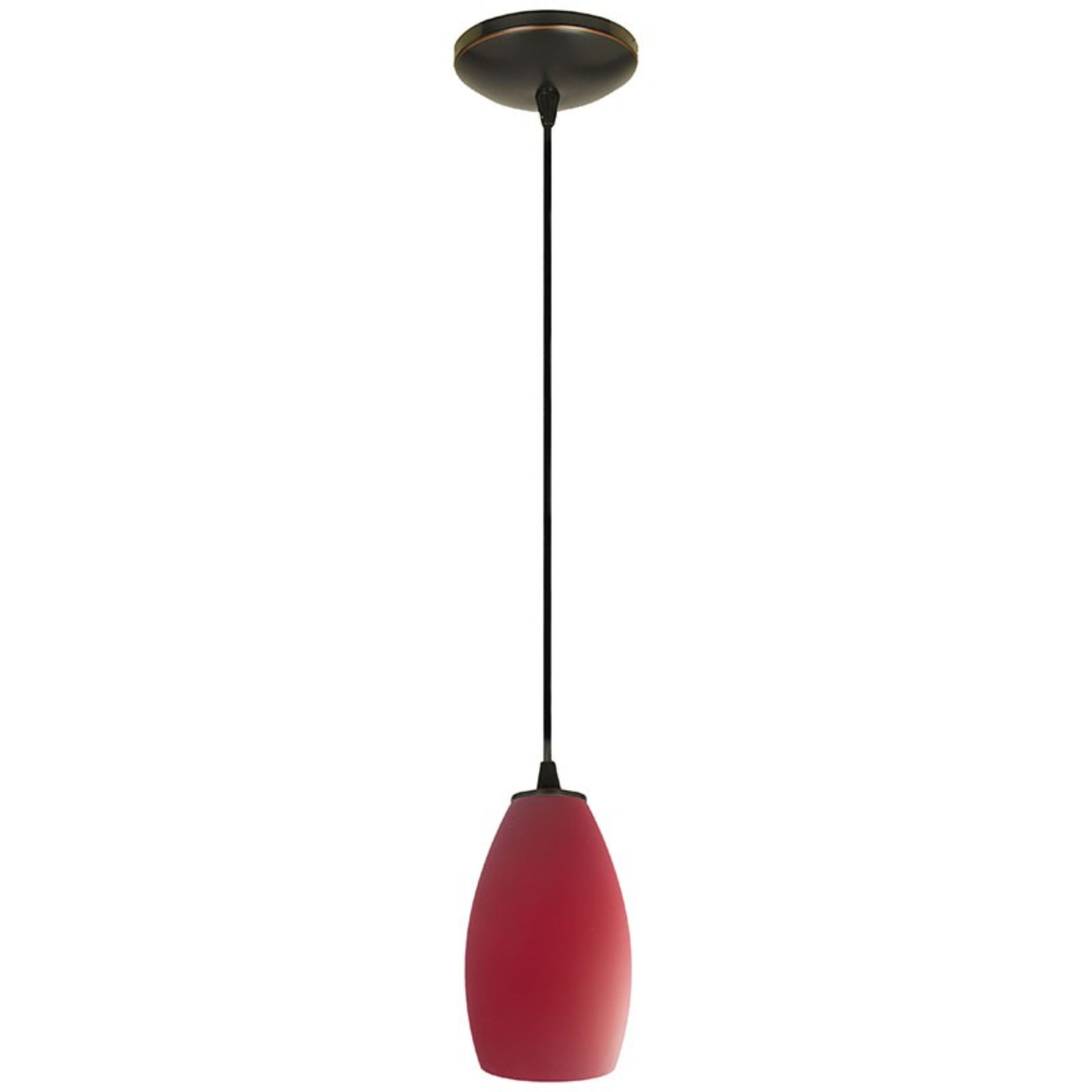 Champagne 9" Pendant, Oil Rubbed Bronze Finish, Red Diffuser, Cord - Bees Lighting