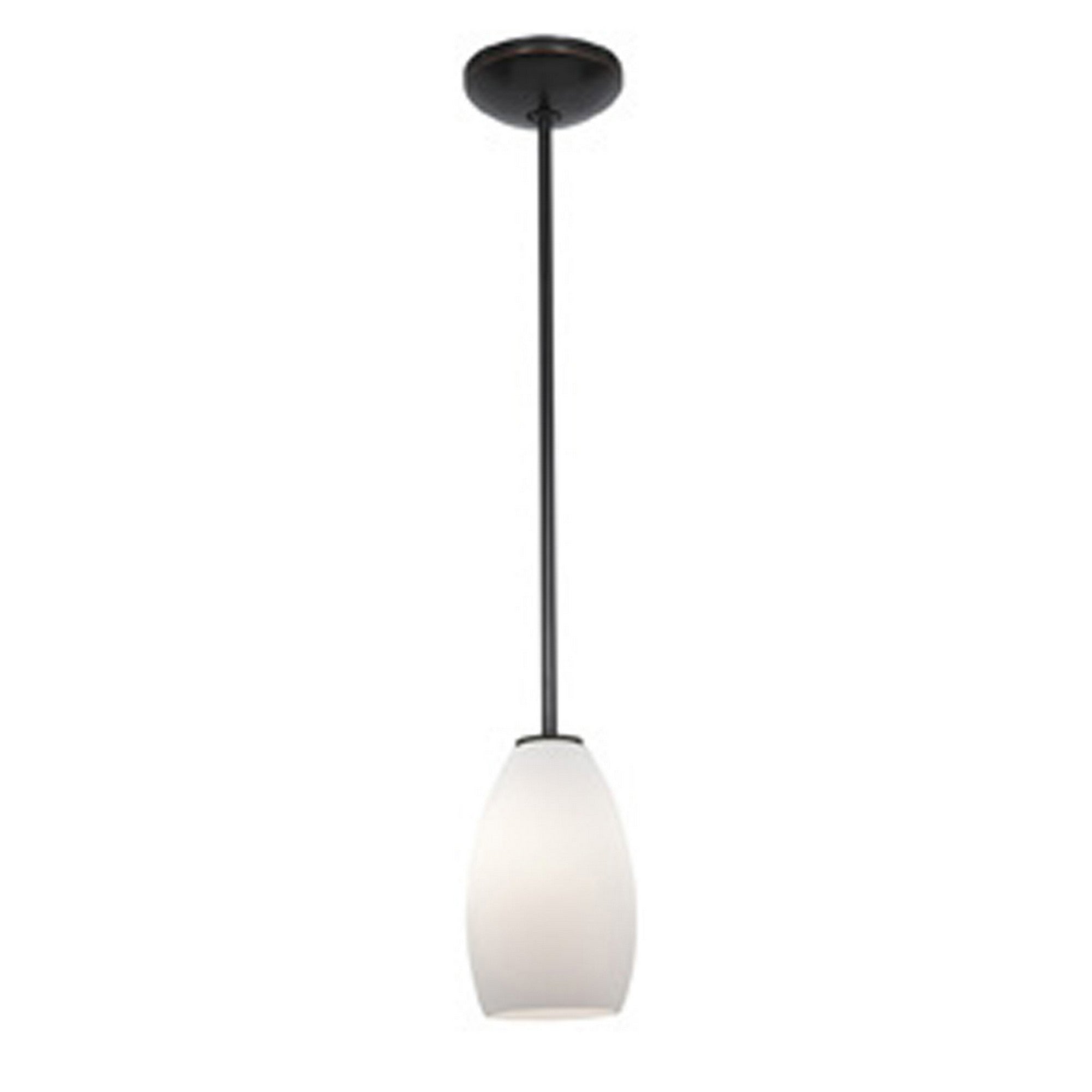 Champagne 9" Pendant, Oil Rubbed Bronze Finish, Opal Diffuser, Rod - Bees Lighting