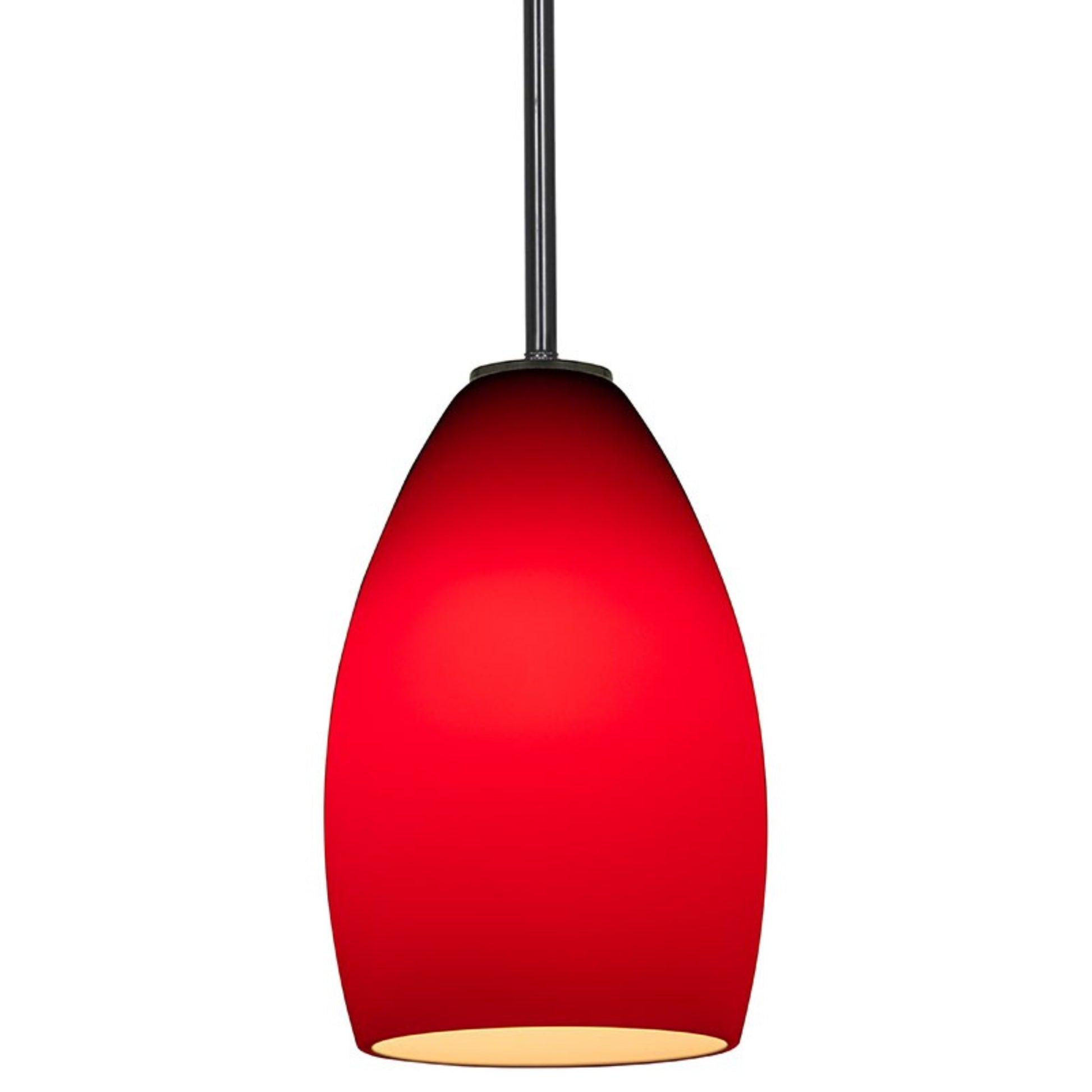 Champagne 9" Pendant, Oil Rubbed Bronze Finish, Red Diffuser, Rod - Bees Lighting